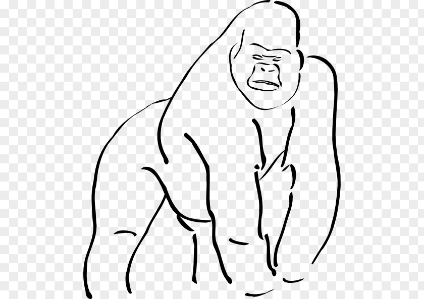 Gorilla Ape Cartoon Drawing Clip Art PNG