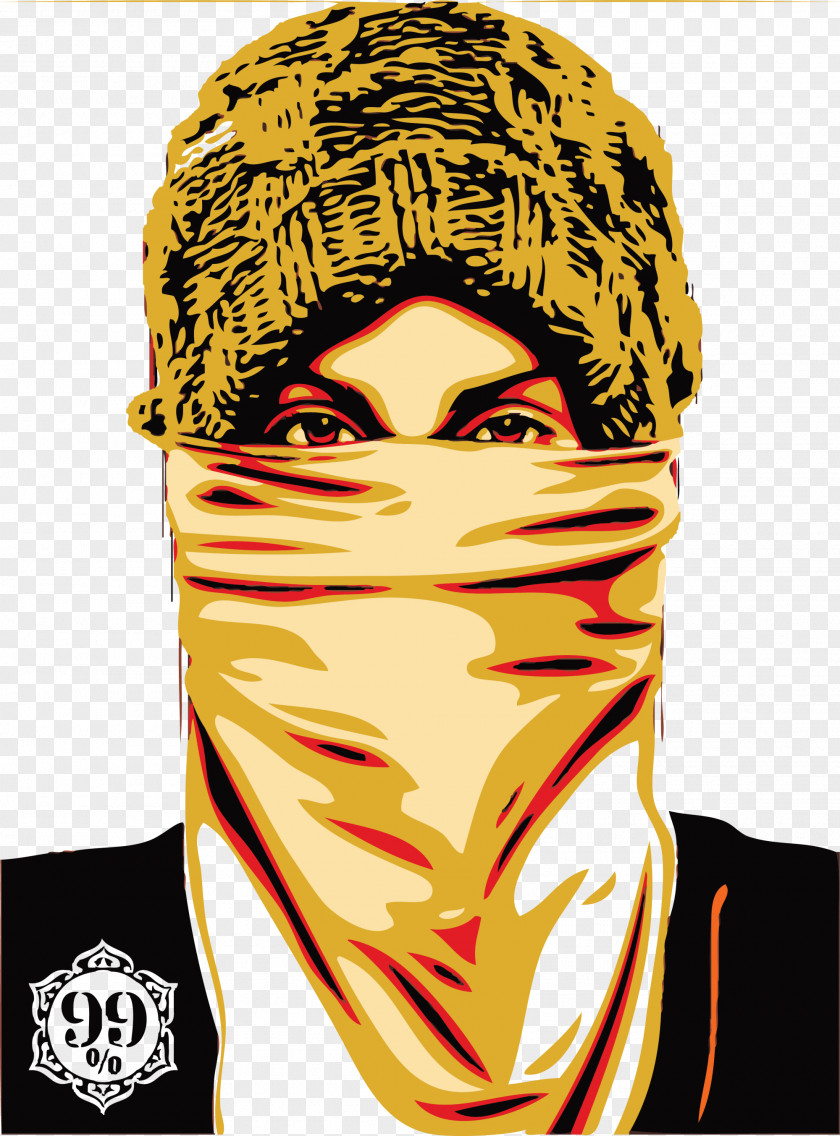 Yellow Painted Women Of Eid Al Fitr Occupy Movement Wall Street Printmaking Poster Art PNG