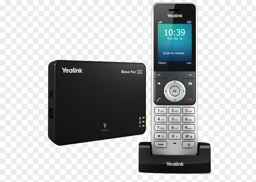 Elimadraft Inc Digital Enhanced Cordless Telecommunications Yealink W52H Telephone VoIP Phone PNG