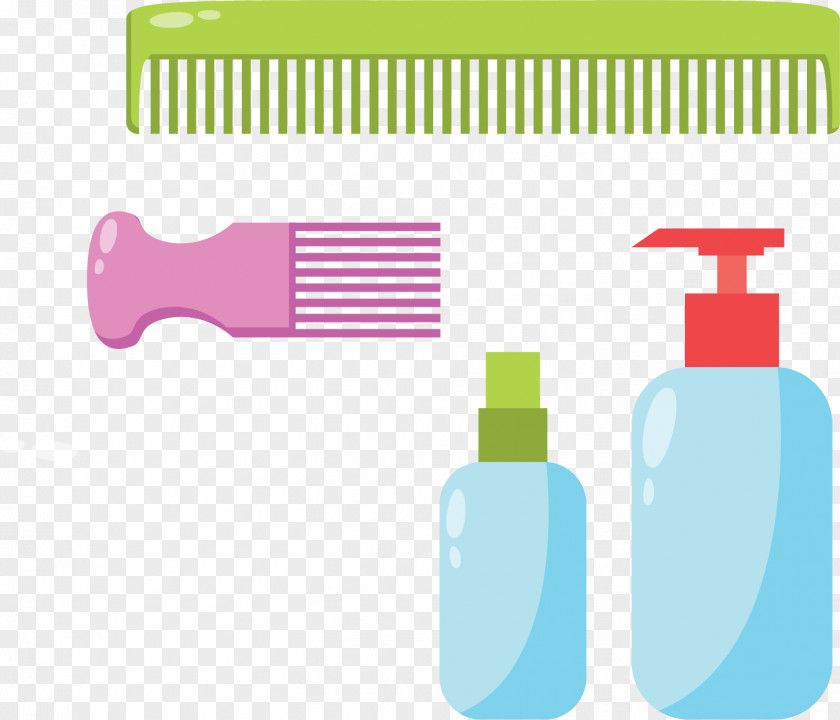 Comb Shampoo Vector Elements Graphic Design PNG