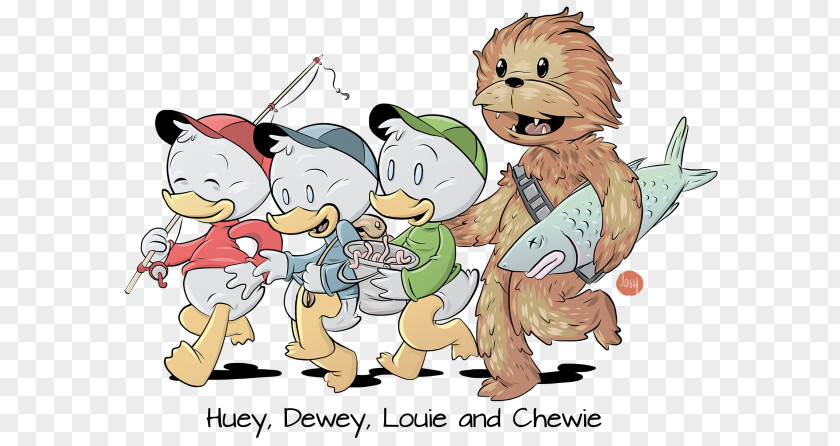Huey Dewey And Louie Star Wars Huey, Boba Fett Chewbacca C-3PO PNG