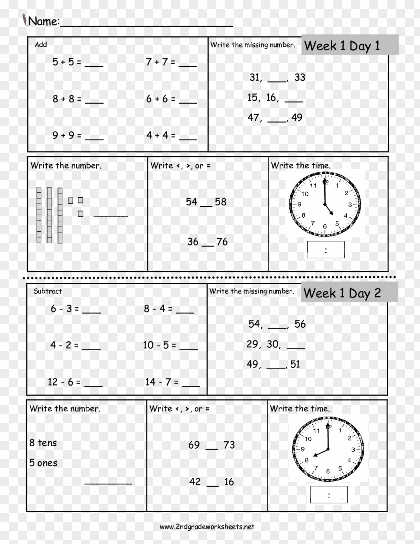 Mathematics Worksheet Second Grade Saxon Math Fraction PNG