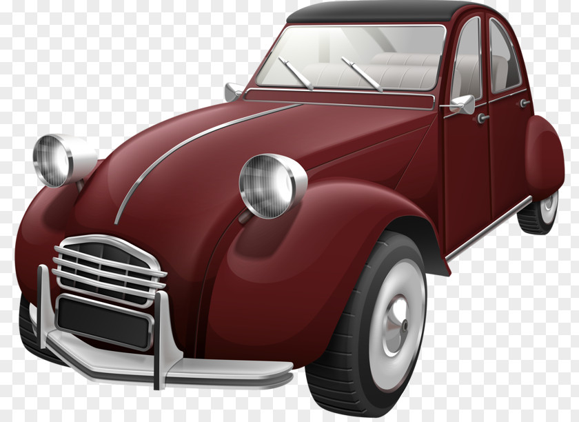 Wine Red Classic Car Citroxebn 2CV H Van PNG