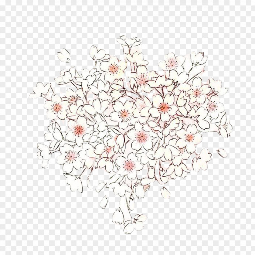 Hand-painted Cherry Trees Buckle Free Material Blossom Cartoon Illustration PNG