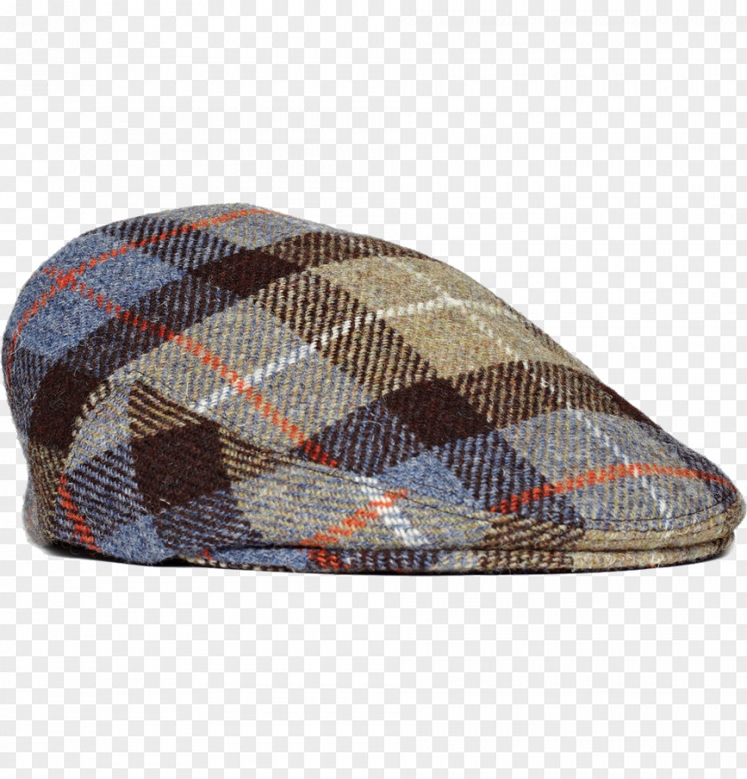 Brown Plaid Flat Cap Tartan Tweed Hat PNG
