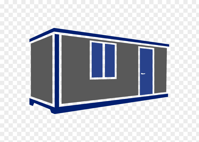 Design Shipping Container Bungalow White Blue PNG