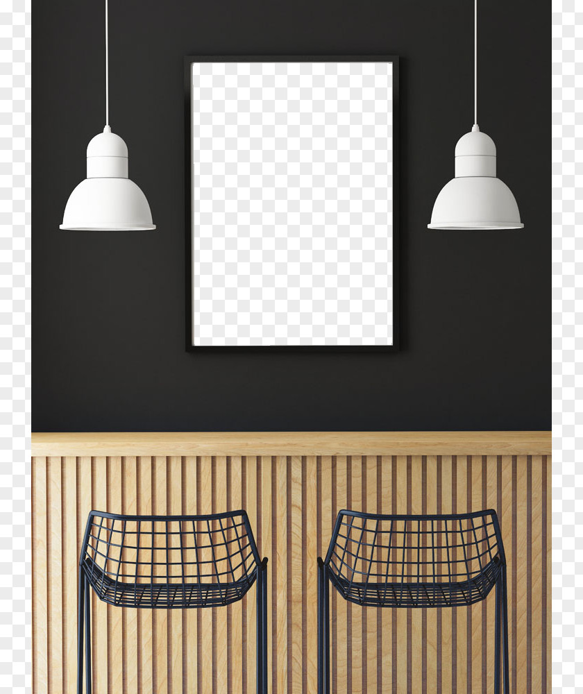 White Drawing Board With The Lamp Cafe Poster Stock Photography Mockup PNG
