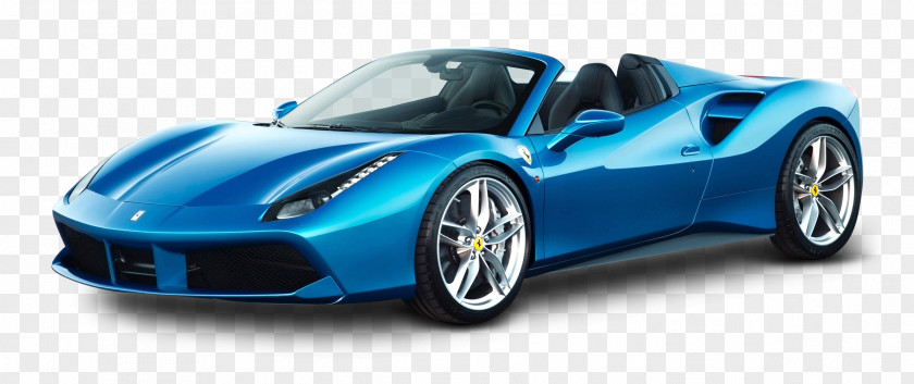 Blue Ferrari 488 Spider Car 2016 Sports Luxury Vehicle PNG