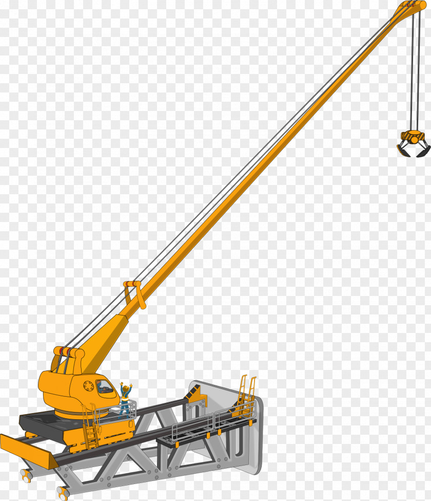 Crane Caterpillar Inc. Excavator Heavy Machinery Architectural Engineering PNG