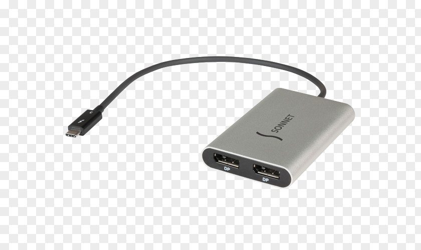 Laptop Power Cord Organizer Sonnet TB3-DDP4K Thunderbolt 3 2x DisplayPort Black StarTech.com To Dual Adapter PNG