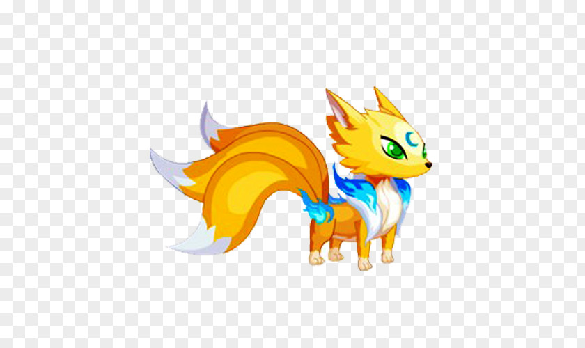 Cartoon Small Nine Tail Fox Picture Material Nine-tailed Ninetales Illustration PNG