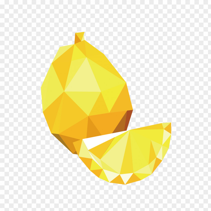Polygon Lemon Vector Pear Fruit PNG