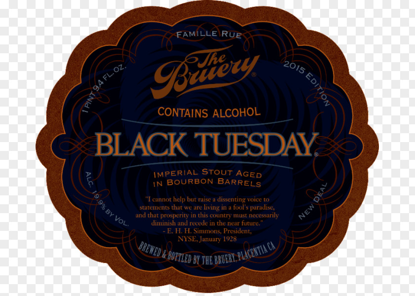 Beer The Bruery Russian Imperial Stout Bourbon Whiskey PNG
