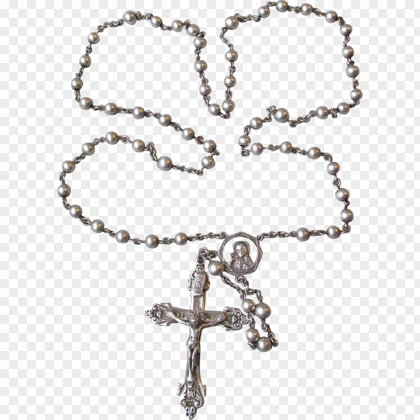 Silver Bracelet Necklace Body Jewellery Rosary PNG
