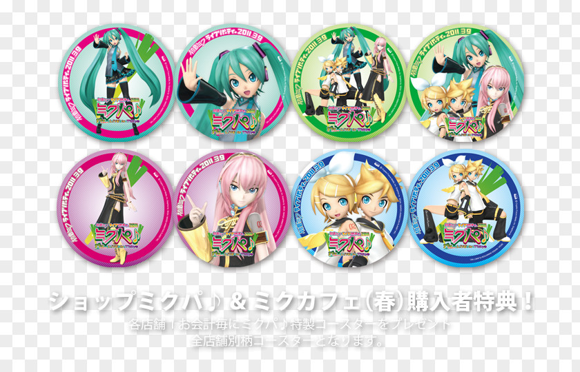 The Future Hatsune Miku Coasters Fruit Stand Pin Badges Punched Pocket PNG