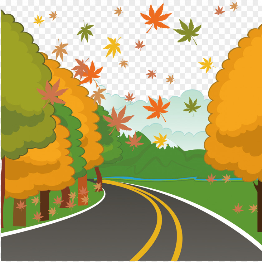 Countryside Road Adobe Illustrator Illustration PNG