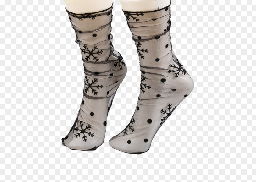 Snowflake Pattern Material Sheer Fabric Sock Shoe Fashion Tights PNG