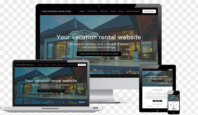 Vacation Rental Renting Web Template System Property PNG