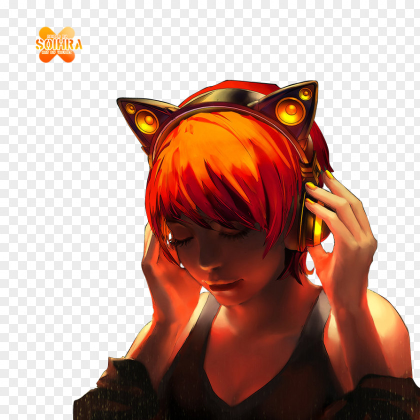 Cat Axent Wear Ear Headphones Catgirl Art PNG