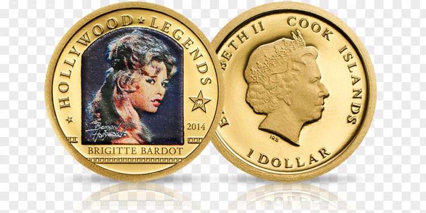 Coin Commemorative Gold Legends: Brigitte Bardot Hollywood PNG