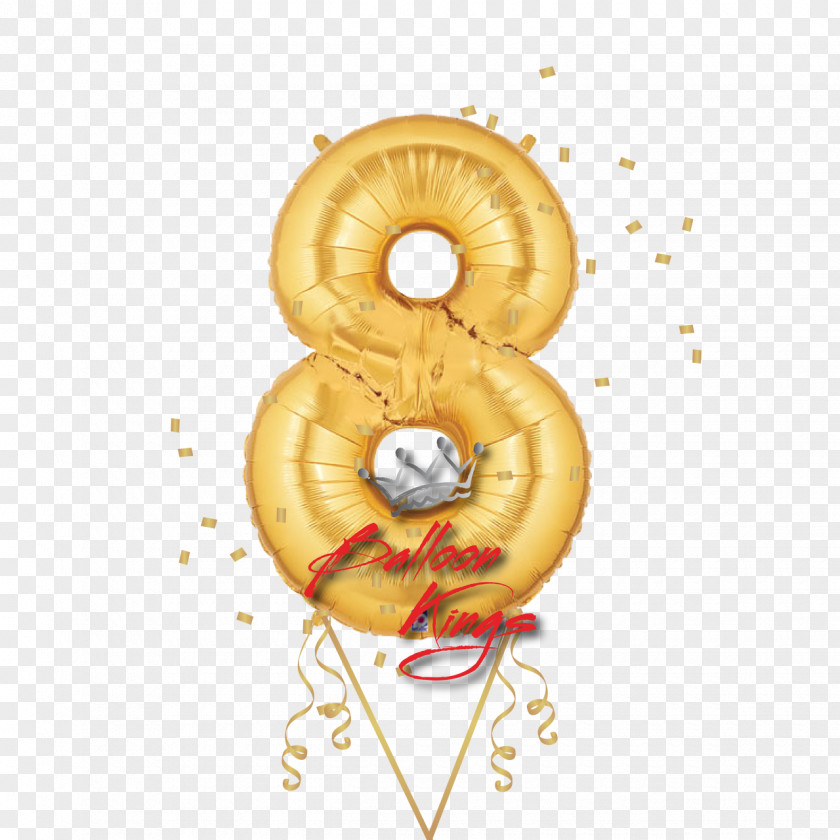 Gold Number Mylar Balloon Party Gas Birthday PNG