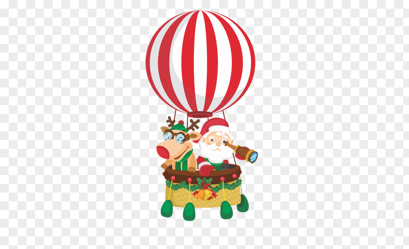 Santa Claus Christmas Ornament Hot Air Balloon Père Noël PNG