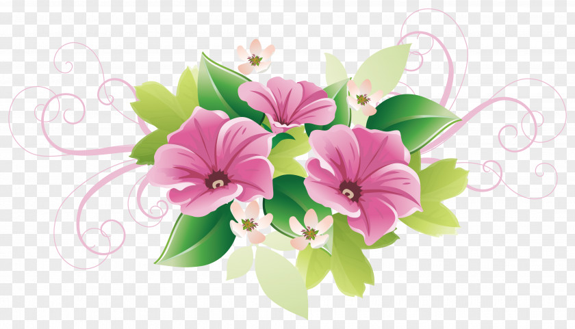 Beautifully Green Floral Decorations Design Flower Decorative Arts Clip Art PNG