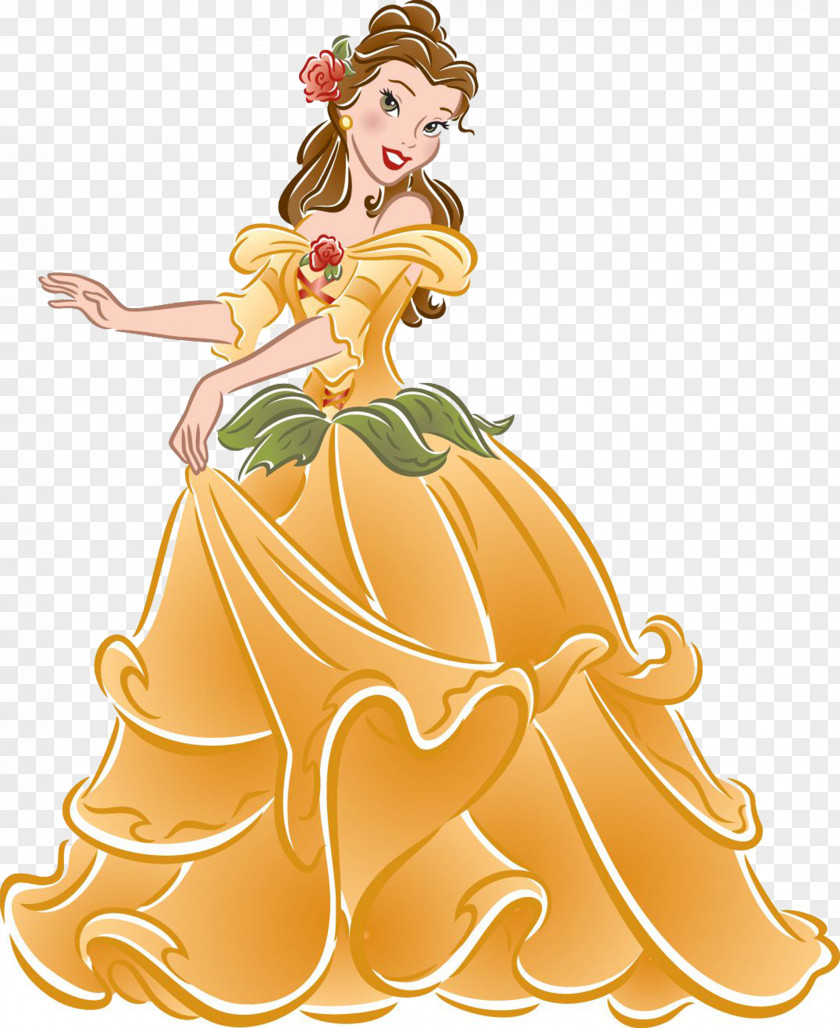 Cartoon Princess Belle Beast Cinderella Snow White Jasmine PNG