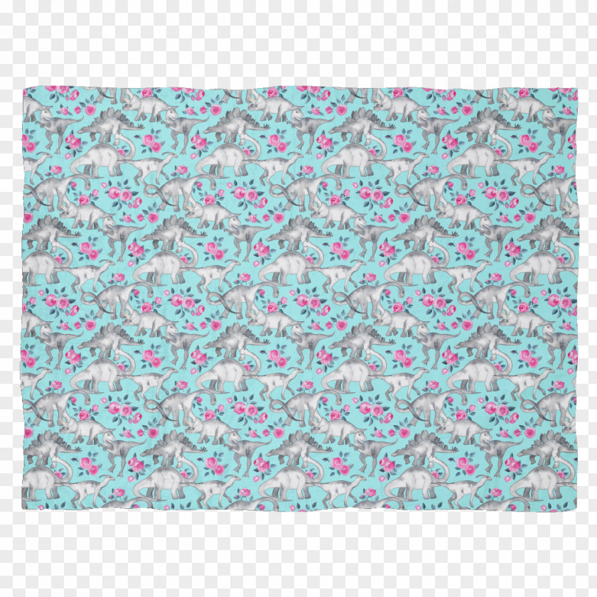 Dinosaur Blanket Rectangle Turquoise Towel PNG