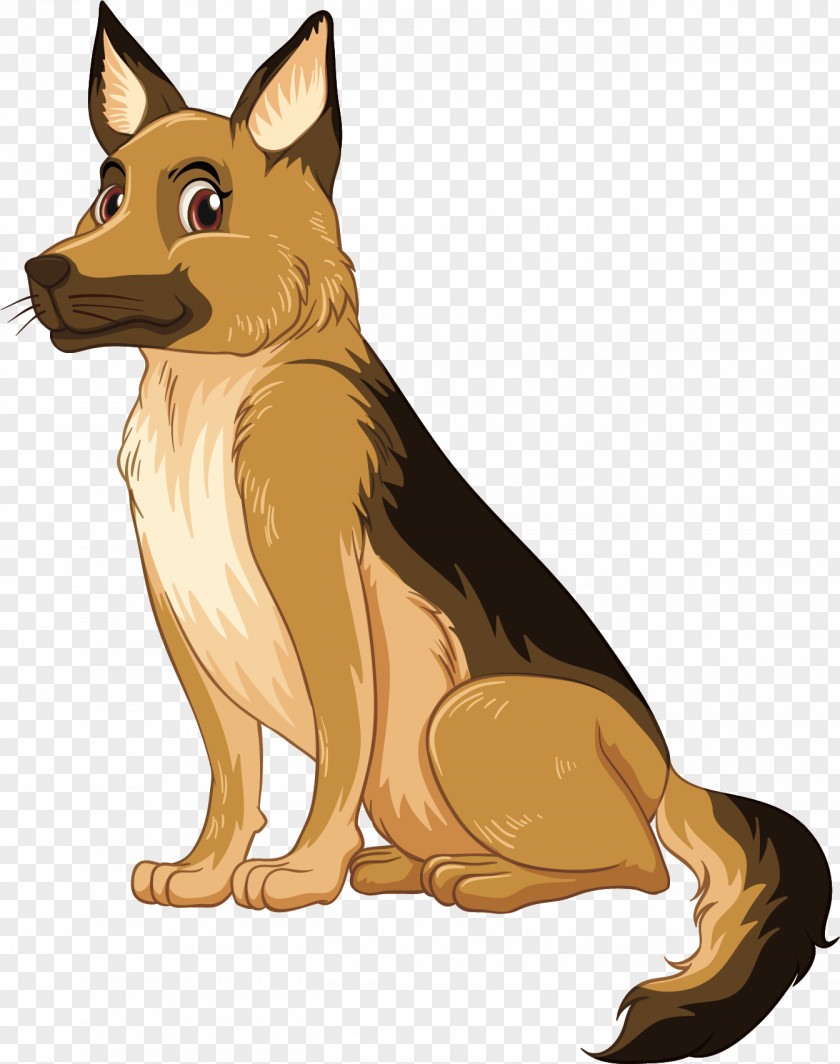 Vector Painted Dogs German Shepherd Puppy Illustration PNG