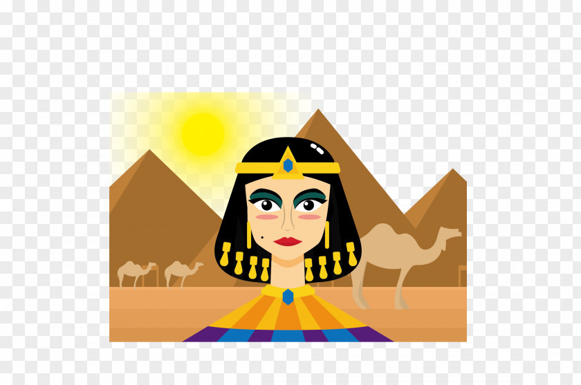 Vector Pyramid Cleopatra Desert Ancient Egypt Illustration PNG