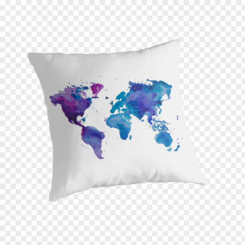 World Map Watercolor Painting PNG
