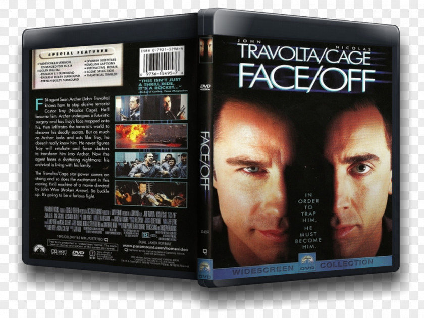 Dvd Face/Off Nicolas Cage Blu-ray Disc Paramount Pictures Film PNG