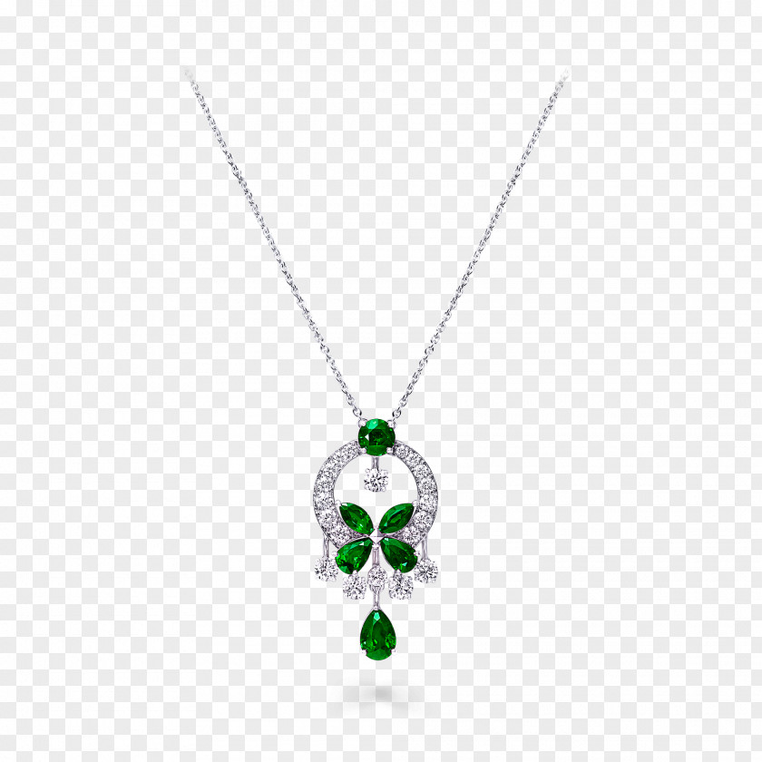 Emerald Locket Necklace Body Jewellery PNG