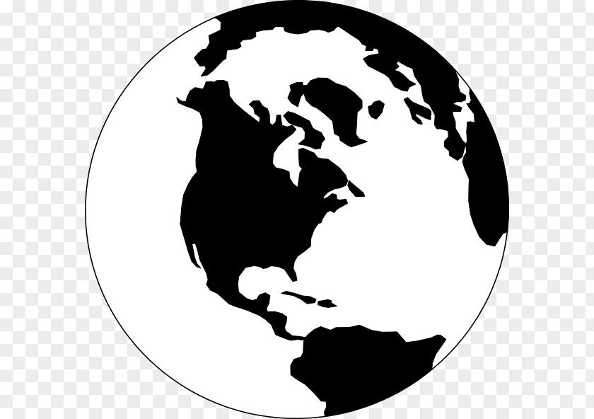 Inverse Globe World Map Clip Art PNG