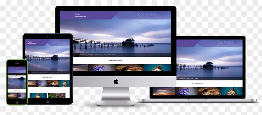 Plum Creative Responsive Web Design Computer Monitors E-commerce Digital Marketing Page Layout PNG