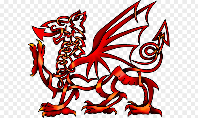 Welsh Dragon Wales Celtic Knot People Celts PNG