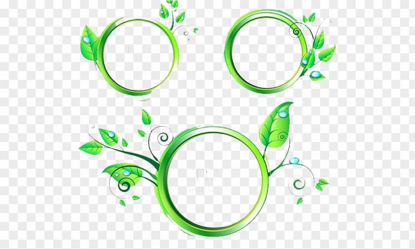 Green Leaves Circular Border Euclidean Vector PNG