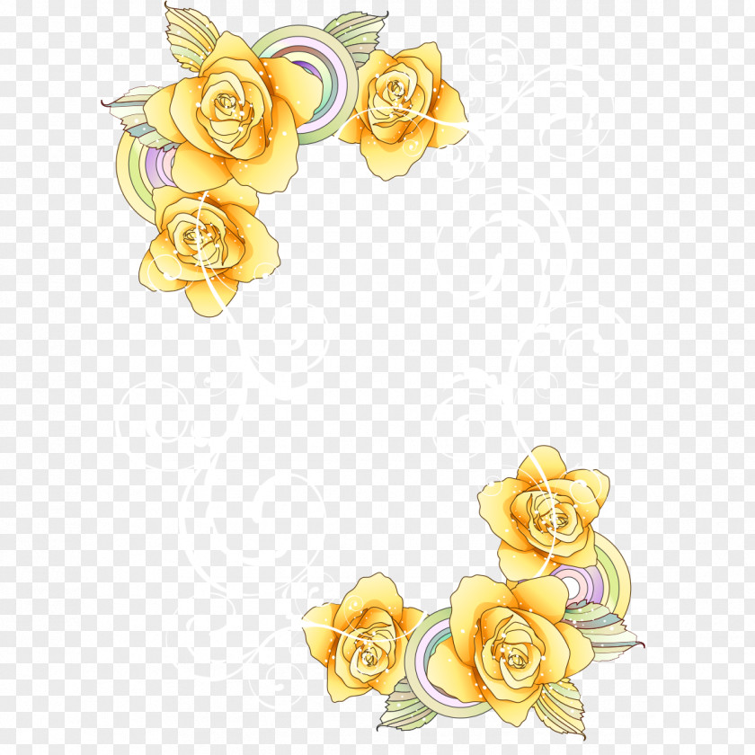 Yellow Decorative Hand-painted Peony Moutan Designer PNG