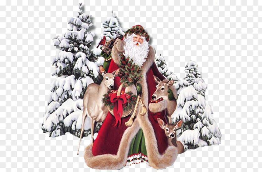 Santa Claus Claus's Reindeer Christmas Card PNG