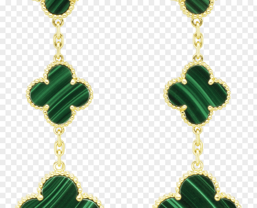 Gold Earring Van Cleef & Arpels Colored Necklace PNG
