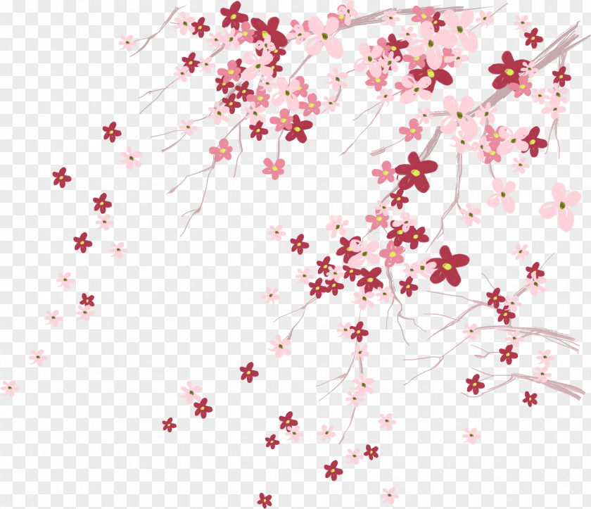 Plum Tree Wall Red PNG