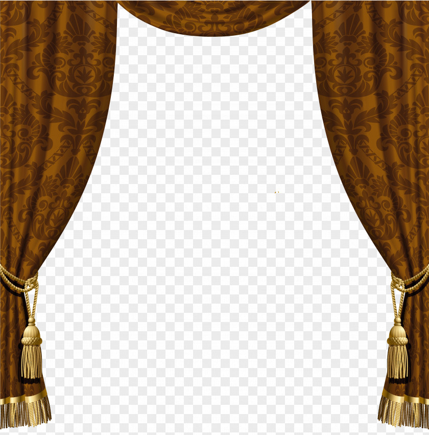 Transparent Decorative Curtains With Gold Tassels Window Treatment Curtain Rod Shower PNG