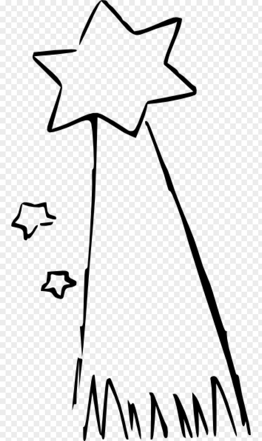 Coloring Book Blackandwhite Shooting Star PNG