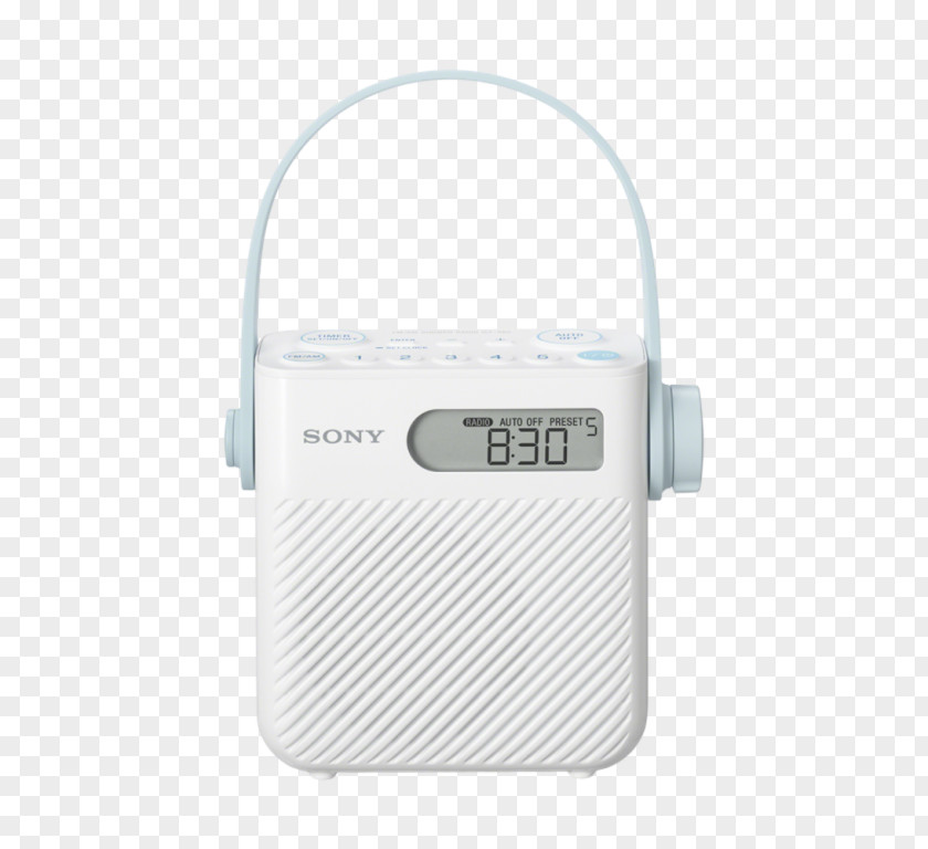 Radio FM Bathroom Shower Sony ICF-S80 AM Broadcasting PNG