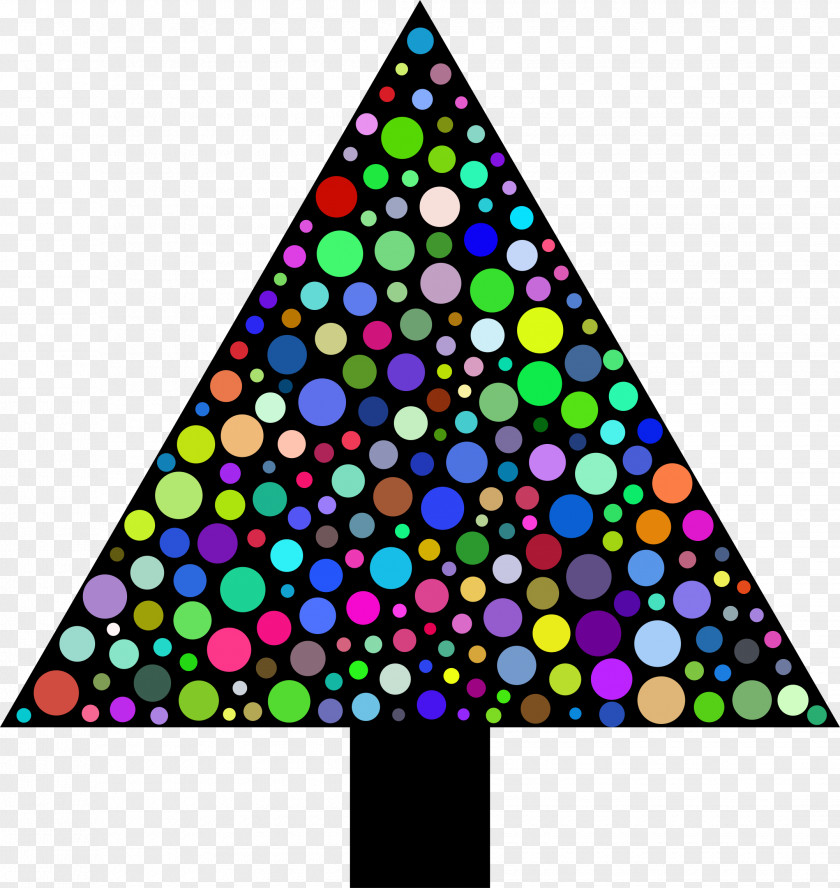 Colourful Triangles Number Christmas Tree PNG