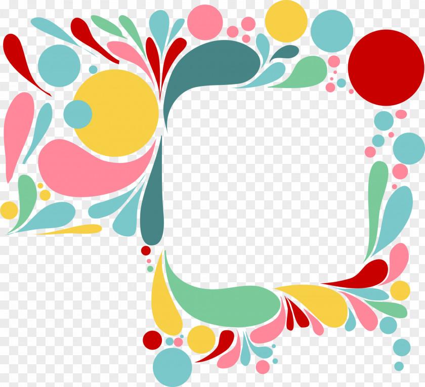 Color Drop Frame PNG