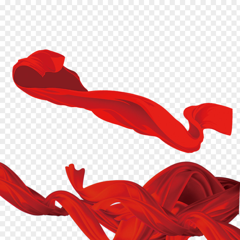 Red Ribbon Silk PNG