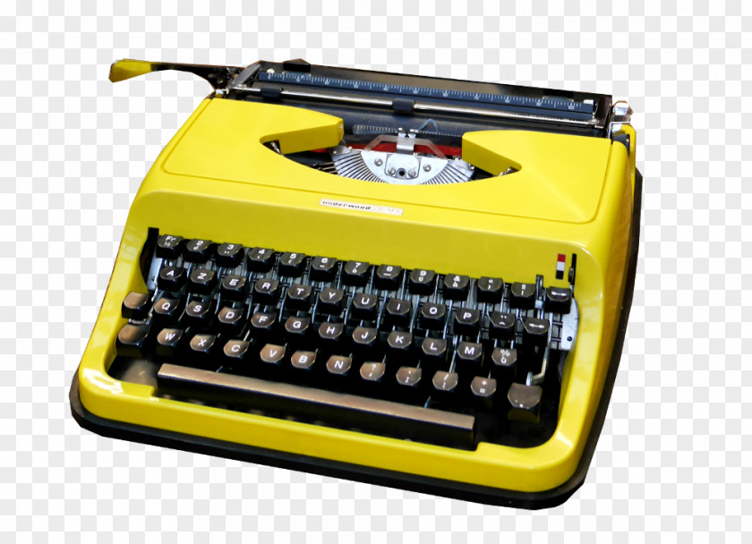 Typewriter Machine Old Underwood Company Famille Japy Yellow PNG