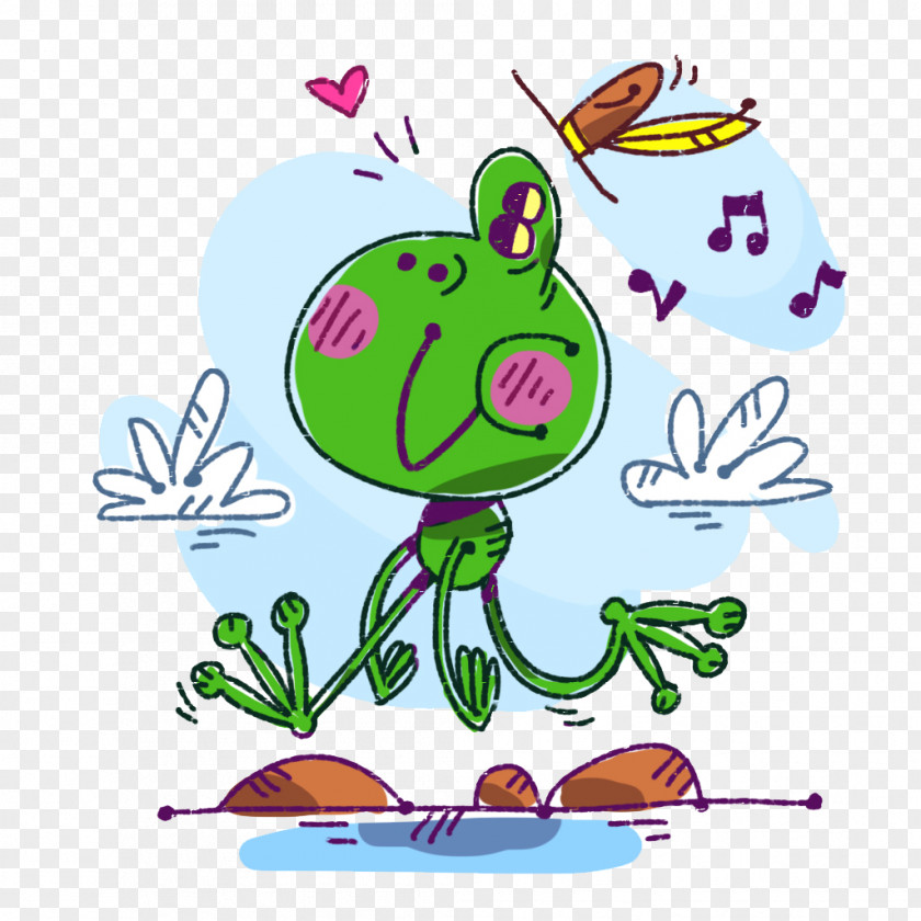 Cartoon Green Ant Humming FIG. Illustration PNG